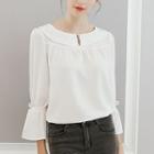 3/4-sleeve Collared Blouse