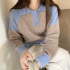 Polo-neck Sweater Khaki - One Size