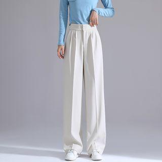 High Waist Wide Leg Dress Pants (various Designs)
