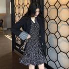 Floral A-line Dress / Loose-fit Blazer