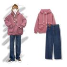 Pocket Detail Hoodie / Straight-fit Jeans