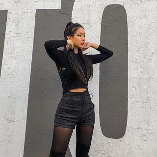 Cutout-detail Textured Cropped Top