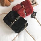 Furry Pincer Buckle Chain Strap Cross Bag