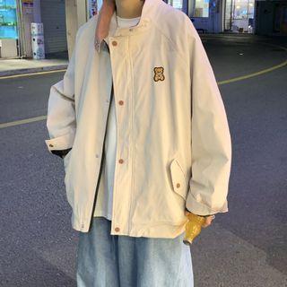 Long Sleeve Bear Embroidered Jacket