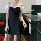Off-shoulder Paneled Mini A-line Dress As Shown In Figure - One Size