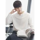 Notch-neck Long-sleeved Top