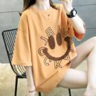 Smile Elbow-sleeve T-shirt