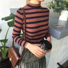 Striped Mock Neck Top