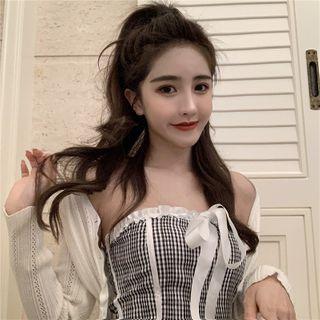 Plaid Ruffled Strapless Top
