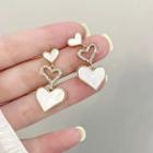 Heart Alloy Dangle Earring 1 Pair - Silver Pin - Gold - One Size