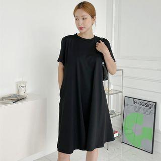 Plain Flared T-shirt Dress
