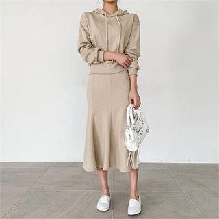 Hoodie & Long Flare Skirt Set