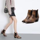 Pointy Toe Snake Pattern Chelsea Boots