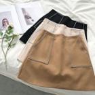 Double-pocket High-waist A-line Skirt