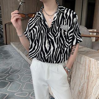 Zebra Print Shirt / Short-sleeve Shirt