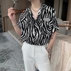 Zebra Print Shirt / Short-sleeve Shirt