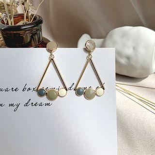 Glaze Disc Dangle Earring 1 Pair - As Shown In Figure - One Size