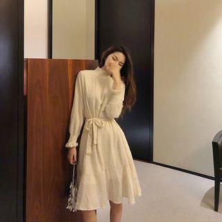 Half-high Collar Long-sleeved Dress