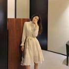 Half-high Collar Long-sleeved Dress