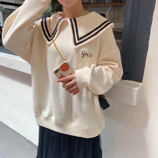 Sailor Collar Lettering Pullover