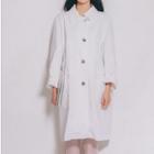 Pocketed Button Jacket White - One Size