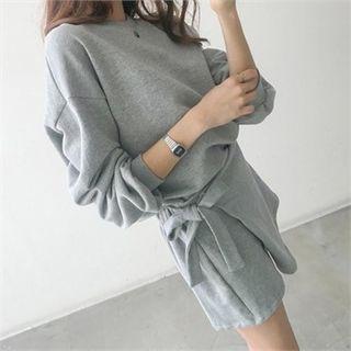 Set: Cotton Sweatshirt + Wrap Skort