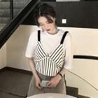 Striped Camisole Top / Short-sleeve T-shirt