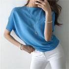 Batwing-sleeve Ribbed Top