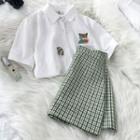 Short-sleeve Shirt / Plaid Skirt