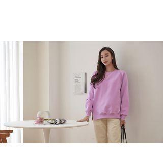 Set Of 2: Slit-side Vivid Sweatshirt In 10 Colors