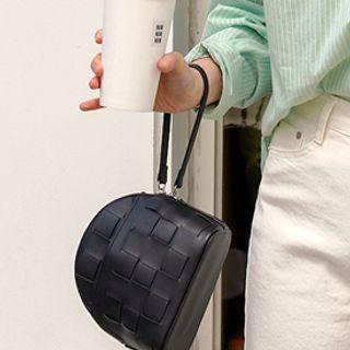 Woven Semicircle Wristlet Bag