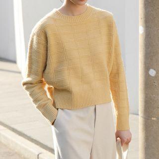 Grid Print Sweater