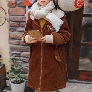 Embroidered Fleece-lined Zip Jacket