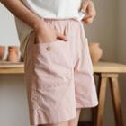 Patch-pocket Stitched Shorts