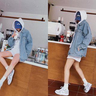 Oversize Denim Trucker Jacket Light Blue - One Size
