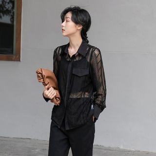 Set: Mesh Shirt + Camisole Top