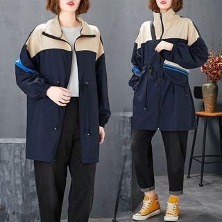 Color Block Zip Jacket Sapphire Blue - One Size