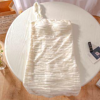 Single Shoulder Strappy Sheath Dress Almond - One Size