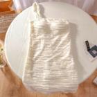 Single Shoulder Strappy Sheath Dress Almond - One Size
