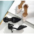 Fringed Ankle Strap Pointed Toe Sandals