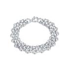 Fashion Domineering Silver Geometric Interlocking 316l Stainless Steel Bracelet  - One Size