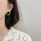 Faux Pearl Open Hoop Drop Earring 1 Pair - Gold Plated - Silver Needle - Gold - One Size