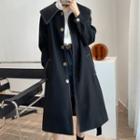 Contrast Stitching Long Trench Coat