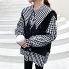Button-up Knit Vest Black - One Size