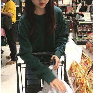 Plain Pullover Green - One Size