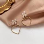 Heart Drop Earring 1 Pair - Earrings - Gold - One Size