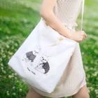 Dog Print Canvas Shopper Bag With Shoulder Strap