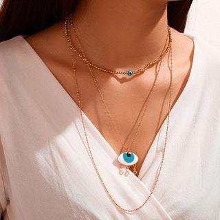 Set: Layered Necklace + Choker 9345 - One Size