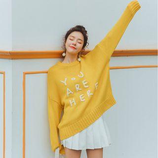 Letter-embroidered Sweater