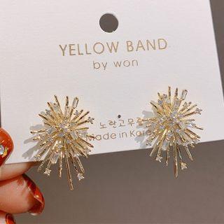 Rhinestone Firework Earring 1 Pair - As Shown In Figure - One Size